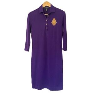 Lauren Ralph Lauren Women's Polo Logo Dress Size Small in Purple